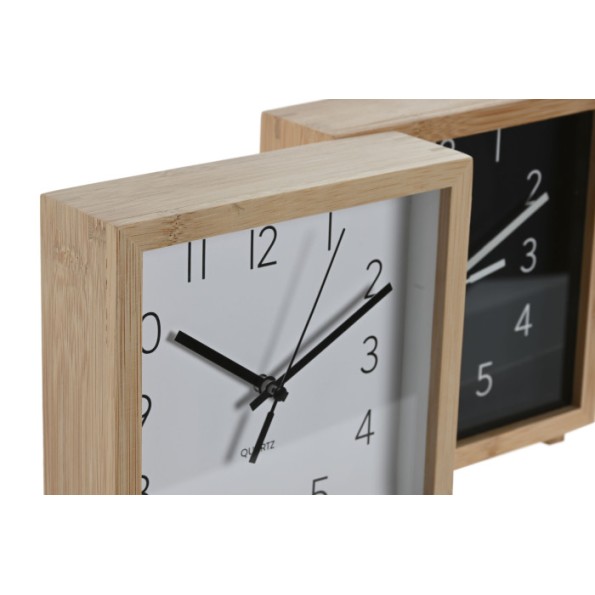 RELOJ DESPERTADOR BAMBU 16X4,6X16 NATURAL 2 SURT.