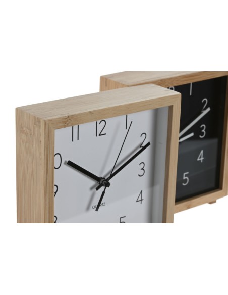RELOJ DESPERTADOR BAMBU 16X4,6X16 NATURAL 2 SURT.