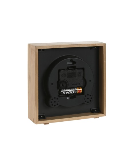 RELOJ DESPERTADOR BAMBU 16X4,6X16 NATURAL 2 SURT.
