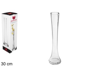 FLORERO CRISTAL LUNGO NATURAL REDONDO 30CM