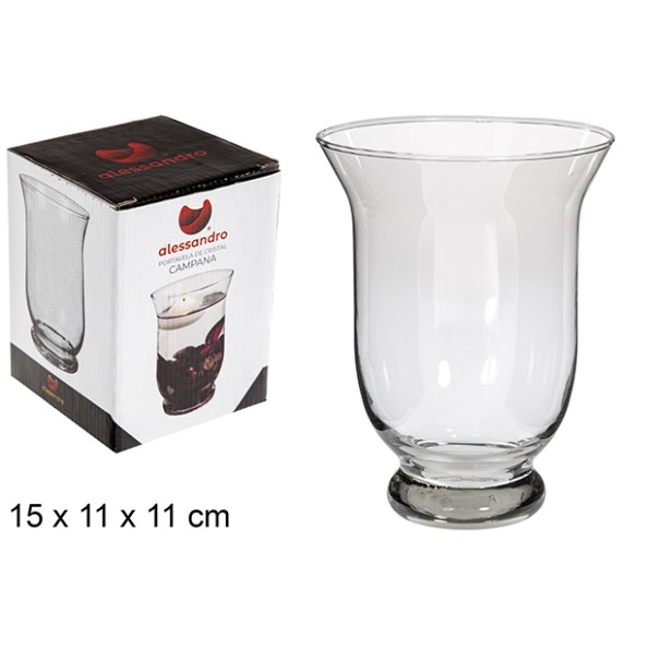 PORTAVELA CRISTAL CAMPANA 15 CM