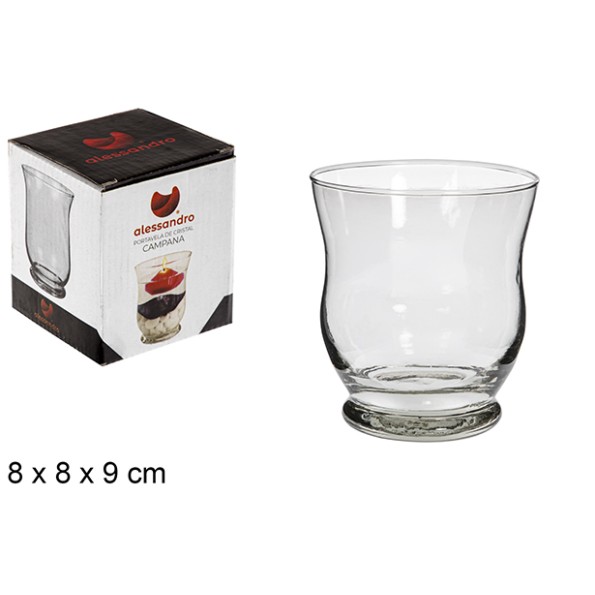 PORTAVELA CRISTAL CAMPANA 8X8X9 CM