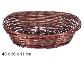 CESTA MIMBRE OVALADA CAOBA 40X30X11