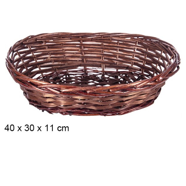 CESTA MIMBRE OVALADA CAOBA 40X30X11