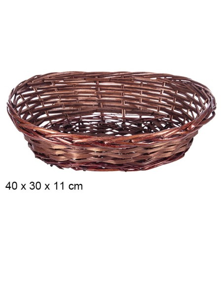 CESTA MIMBRE OVALADA CAOBA 40X30X11