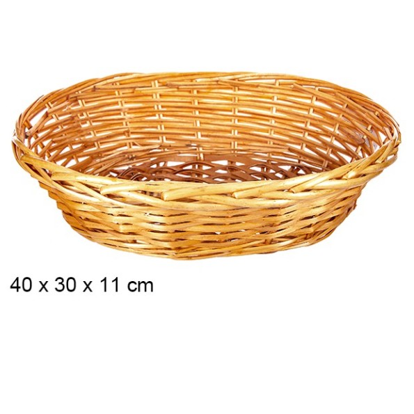 CESTA MIMBRE OVALADA MIEL 40X30X11CM