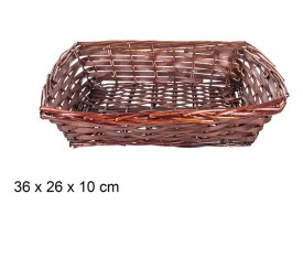 CESTA MIMBRE RECTANGULAR CAOBA 36X26X10CM