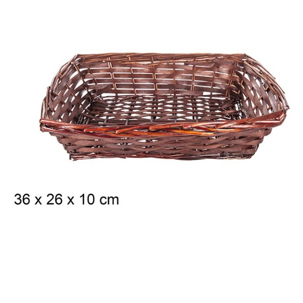 CESTA MIMBRE RECTANGULAR CAOBA 36X26X10CM