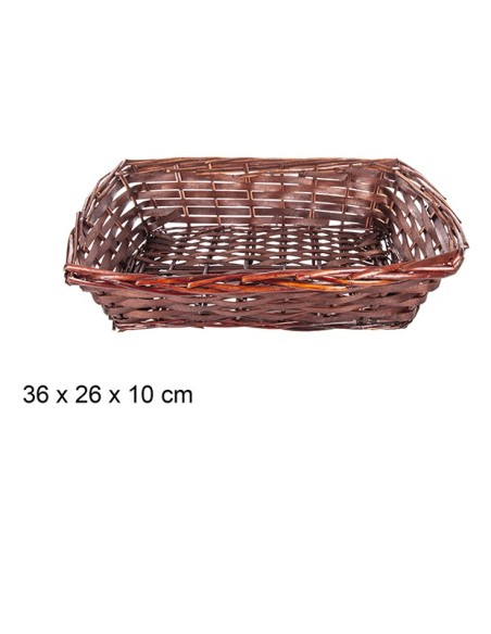 CESTA MIMBRE RECTANGULAR CAOBA 36X26X10CM