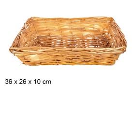 CESTA MIMBRE RECTANGULAR MIEL 36X26X10CM