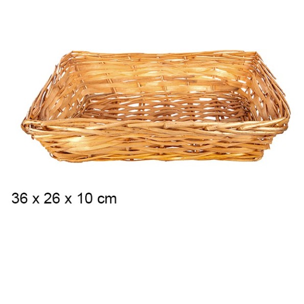 CESTA MIMBRE RECTANGULAR MIEL 36X26X10CM