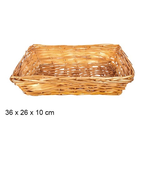 CESTA MIMBRE RECTANGULAR MIEL 36X26X10CM