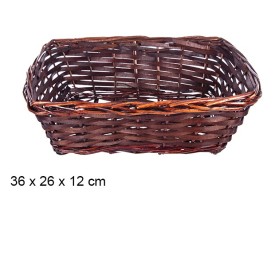 CESTA MIMBRE RECTANGULAR CAOBA 36X26X12CM