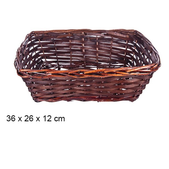 CESTA MIMBRE RECTANGULAR CAOBA 36x26x12CM