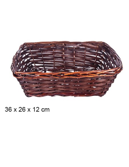 CESTA MIMBRE RECTANGULAR CAOBA 36X26X12CM