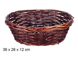 CESTA MIMBRE OVALADA CAOBA 36X26X12CM