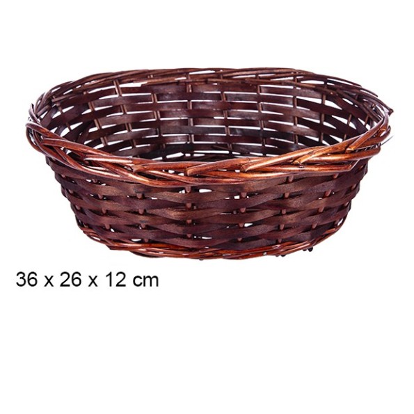 CESTA MIMBRE OVALADA CAOBA 36X26X12CM