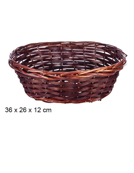 CESTA MIMBRE OVALADA CAOBA 36X26X12CM