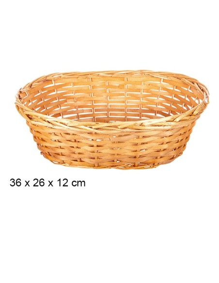 CESTA MIMBRE OVALADA MIEL 36x26x12cm