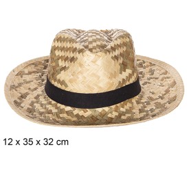 SOMBRERO PAJA BASIC BICOLOR CON CINTA NEGRA