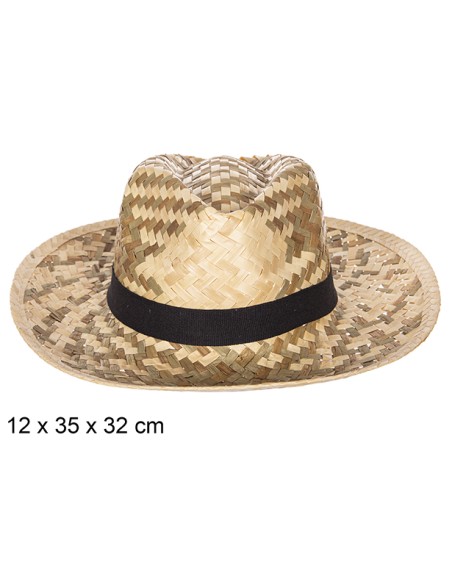 SOMBRERO PAJA BASIC BICOLOR CON CINTA NEGRA