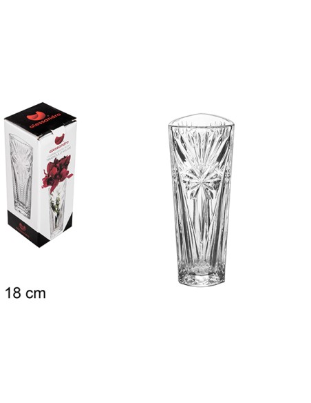 FLORERO CRISTAL TRIÁNGULO MILÁN 18CM