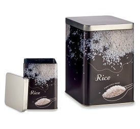 CAJA CUADRADA DE CHAPA DISEÑO ARROZ 10,5X16X10,5