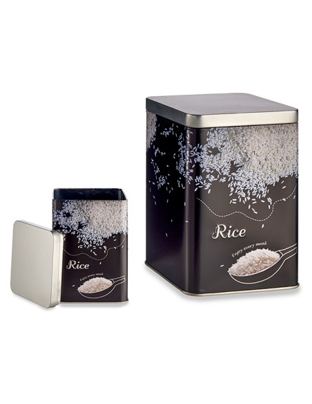 CAJA CUADRADA DE CHAPA DISEÑO ARROZ 10,5X16X10,5 CAJA CUADRADA DE CHAPA DISEÑO ARROZ 10,5X16X10,5