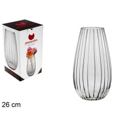 FLORERO CRISTAL RAYADO 26 CM