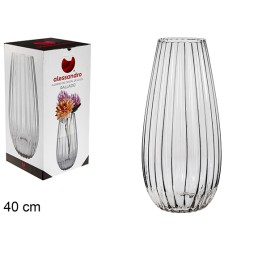 FLORERO CRISTAL RALLADO 40CM