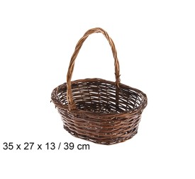 CESTAS MIMBRE OVALADAS CAFE 35X27X13CM
