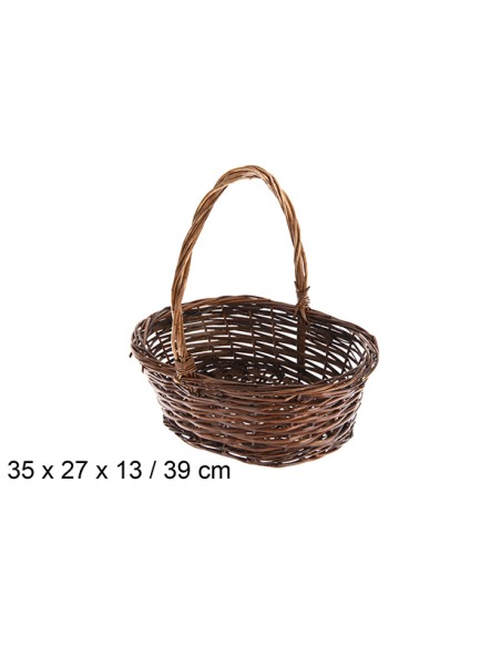 CESTAS MIMBRE OVALADAS CAFE 35X27X13CM
