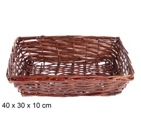 CESTA MIMBRE RECTANGULAR CAOBA 40X30X10CM
