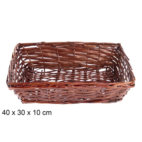 CESTA MIMBRE RECTANGULAR CAOBA 40X30X10CM