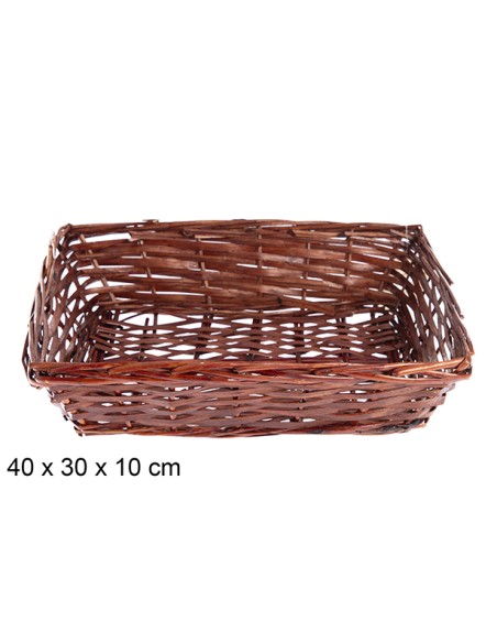 CESTA MIMBRE RECTANGULAR CAOBA 40X30X10CM
