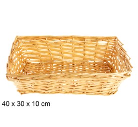 CESTAS MIMBRE RECTANGULAR MIEL 40X30X10CM