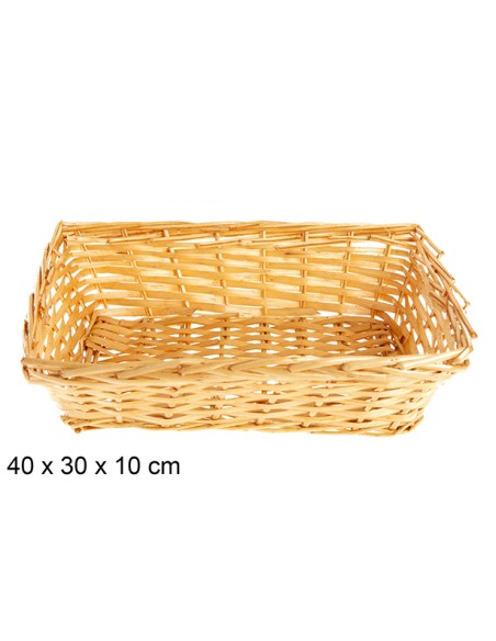 CESTAS MIMBRE RECTANGULAR MIEL 40X30X10CM