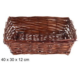 CESTAS MIMBRE RECTANGULAR CAOBA 40X30X12CM