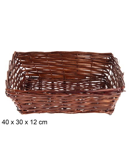 CESTAS MIMBRE RECTANGULAR CAOBA 40X30X12CM
