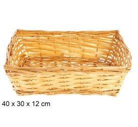 CESTAS MIMBRE RECTANGULAR MIEL 40X30X12CM
