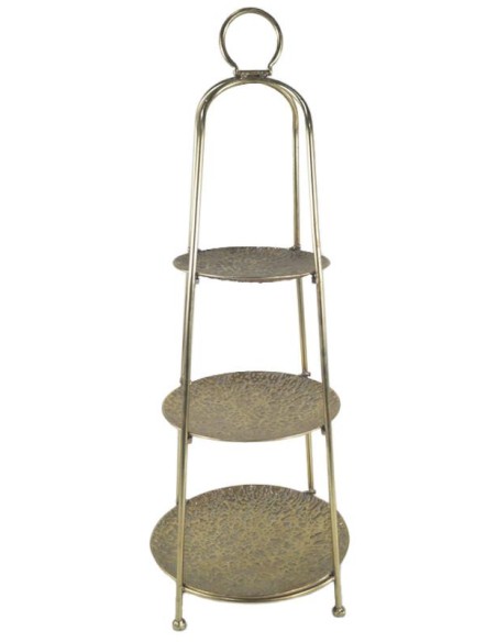 FRUTERO METAL 39X35X83,5 3 EST. EXPOSITOR DORADO