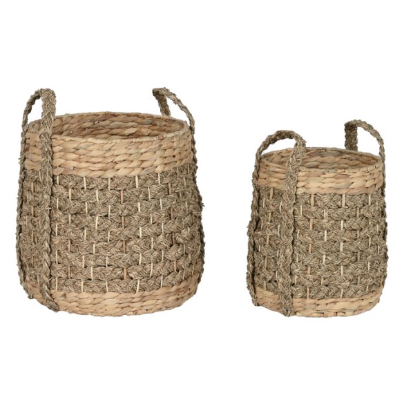 CESTA SET 2 FIBRA SEAGRASS 35X35X45 NATURAL