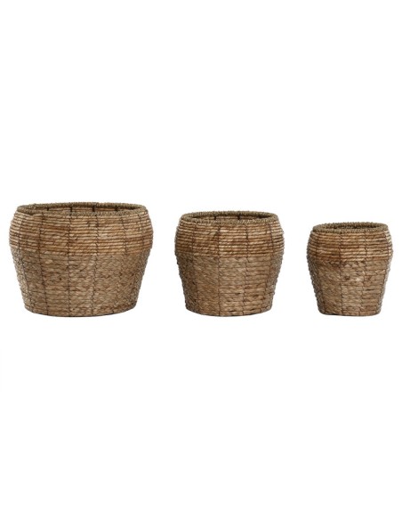 MACETERO SET 3 FIBRA METAL 32X32X25 NATURAL