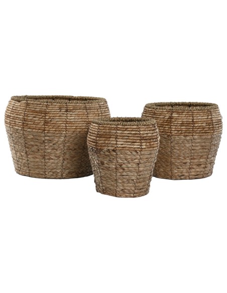 MACETERO SET 3 FIBRA METAL 32X32X25 NATURAL