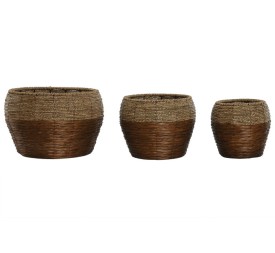 MACETERO SET 3 FIBRA METAL 32X32X23 NATURAL