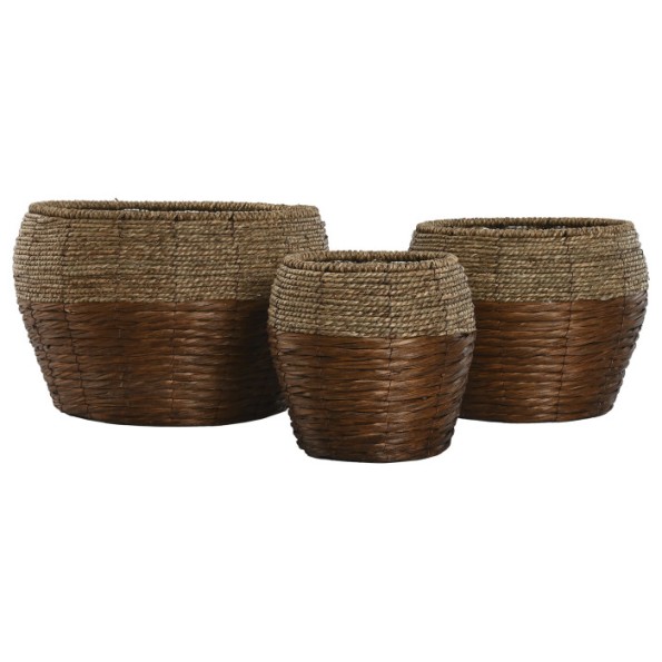 MACETERO SET 3 FIBRA METAL 32X32X23 NATURAL