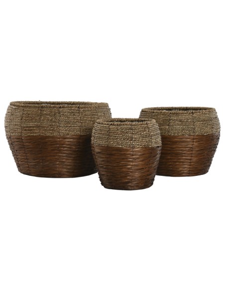 MACETERO SET 3 FIBRA METAL 32X32X23 NATURAL