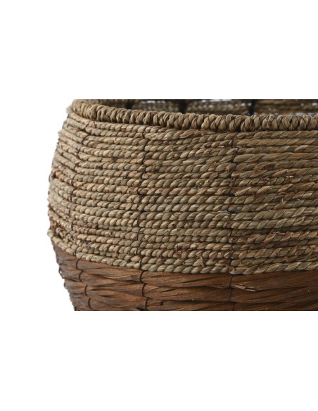 MACETERO SET 3 FIBRA METAL 32X32X23 NATURAL