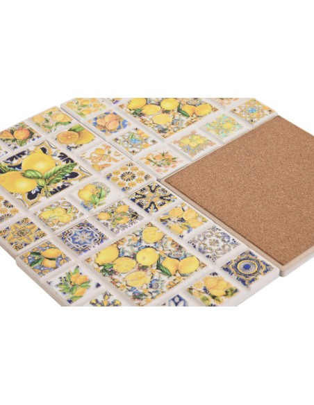 POSAVASOS DOLOMITE 10,8X10,8X0,7 LIMONES 4 SURT.