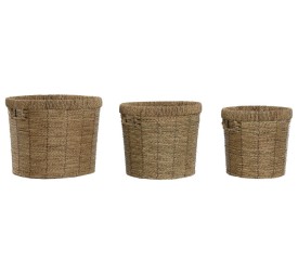 MACETERO SET 3 FIBRA METAL 36X36X29 MARRON